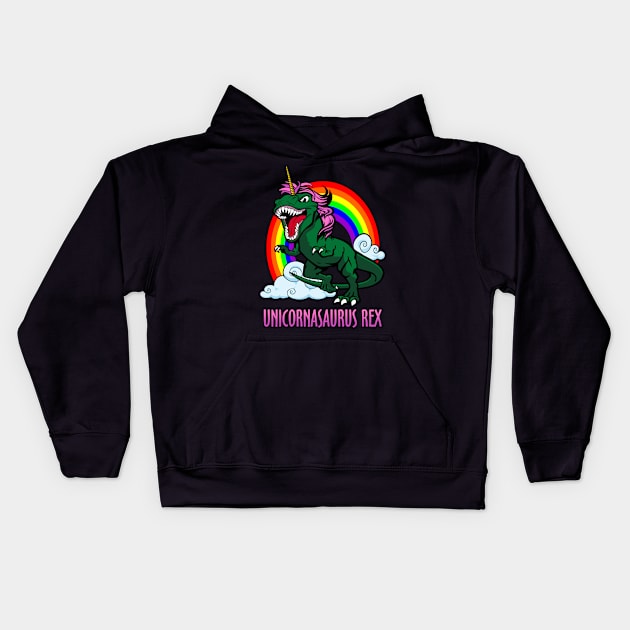 Unicornasaurus Rex Kids Hoodie by DavesTees